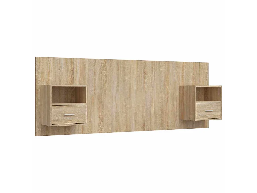 Hoofdbord met kastjes bewerkt hout sonoma eikenkleurig