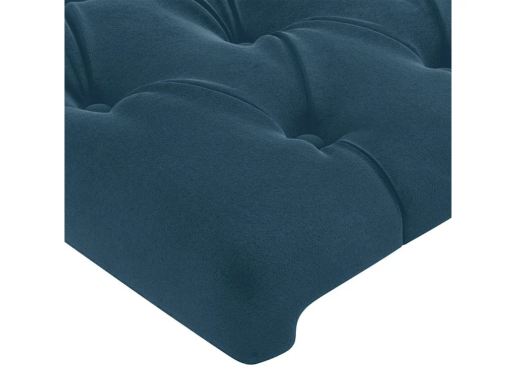 Hoofdbord met randen 183x16x78/88 cm fluweel donkerblauw