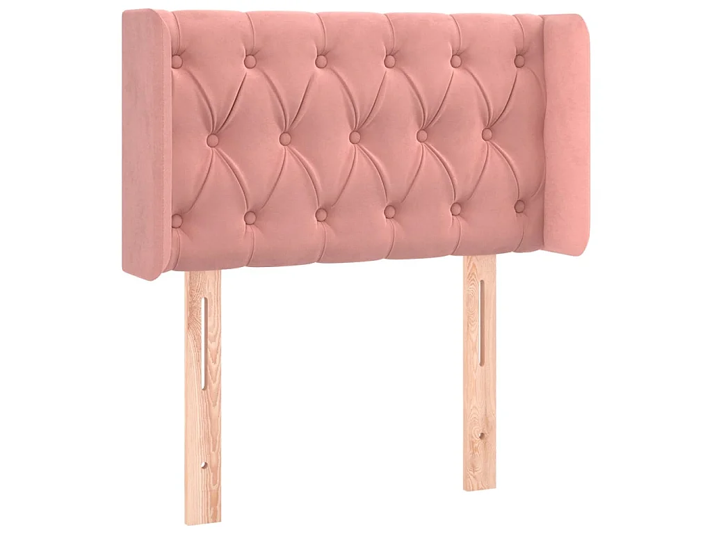 Tête de lit avec oreilles Rose 83x16x78/88 cm Velours