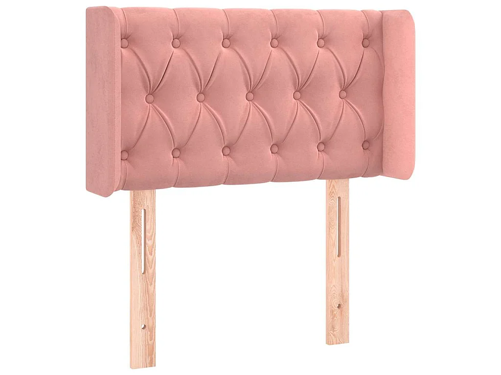 Testiera ad Orecchio Rosa 83x16x78/88 cm in Velluto