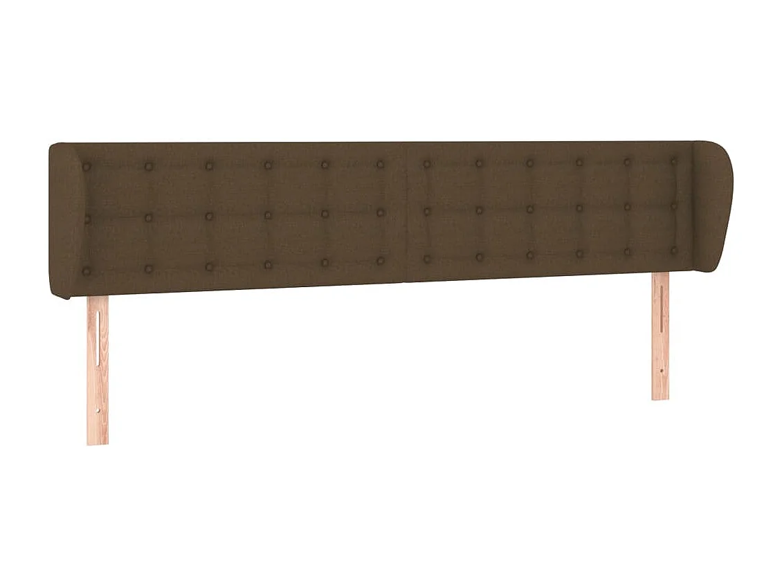 Tête de lit avec oreilles Marron foncé 203x23x78/88 cm Tissu