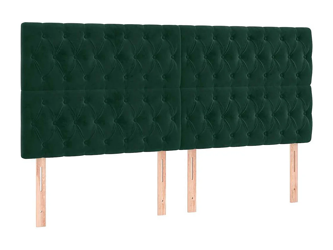 Hoofdbord donkergroen 200x7x118/128 cm fluweel