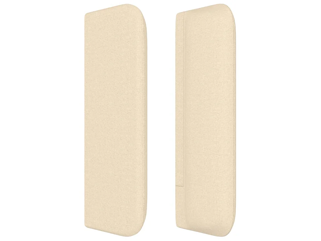 Hoofdbord met randen 203x16x78/88 cm stof crèmekleurig