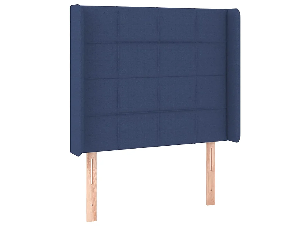 Hoofdbord met randen 83x16x118/128 cm stof blauw