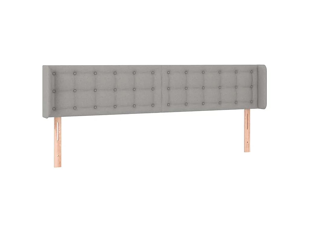 LED Kopfteil Hellgrau 163x16x78/88 cm Stoff