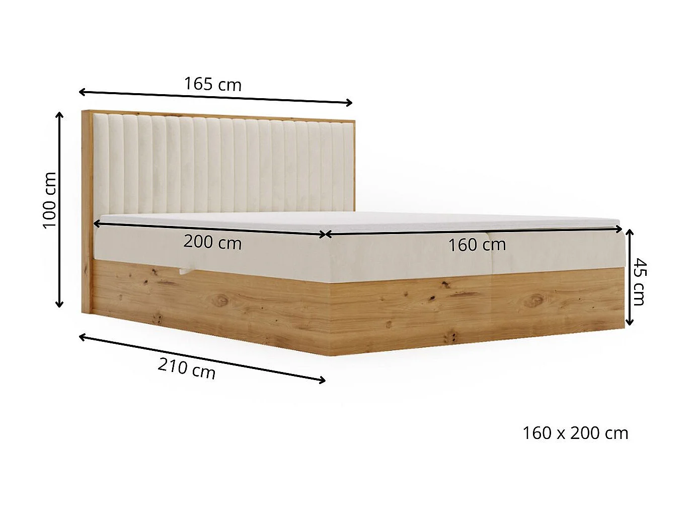 Boxspringbett mit Kopfteil - 160 x 200 - Samtstoff  - Hellgrau - Matratze  - Topper  - FOREST