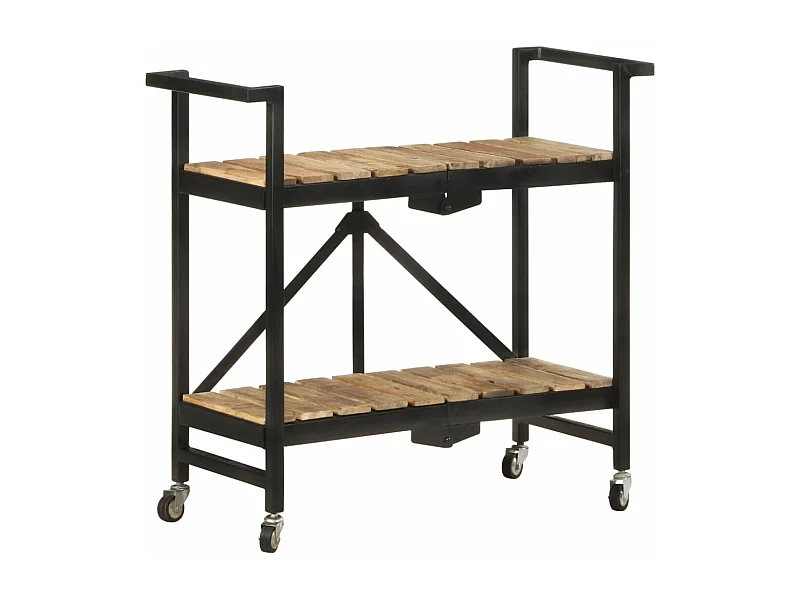 Carrinho de cozinha 87x36x81 cm madeira de mangueira maciça