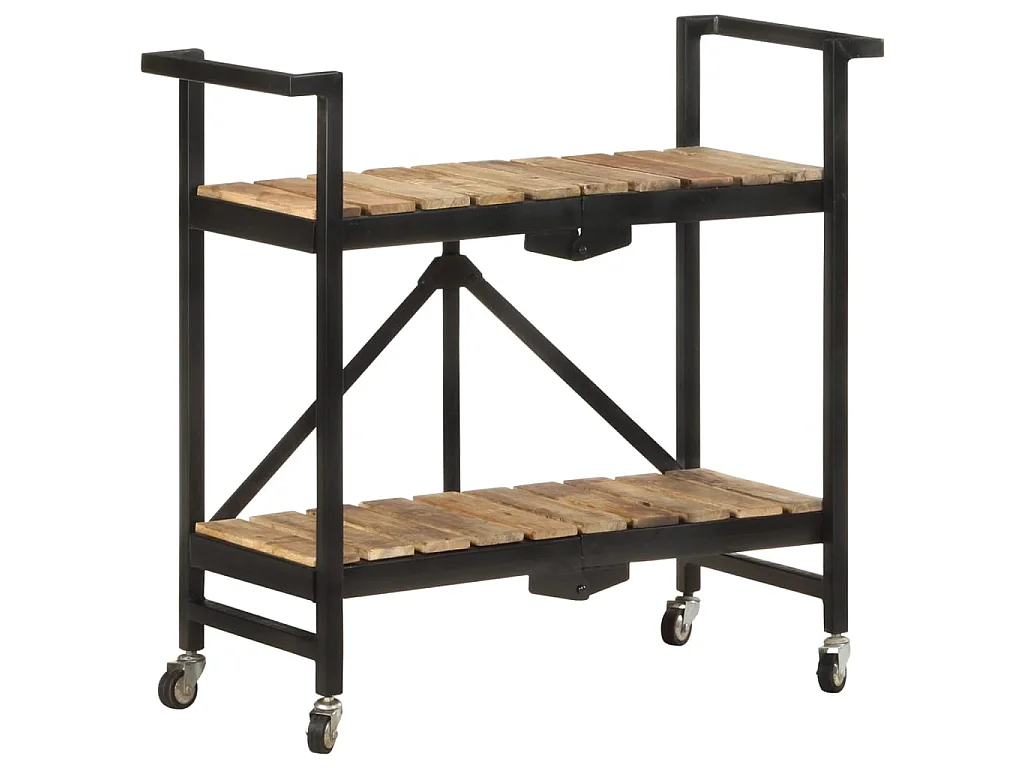 Carrinho de cozinha 87x36x81 cm madeira de mangueira maciça