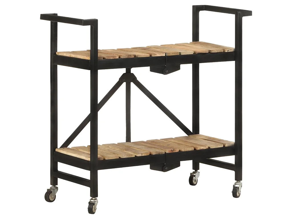 Carrinho de cozinha 87x36x81 cm madeira de mangueira maciça