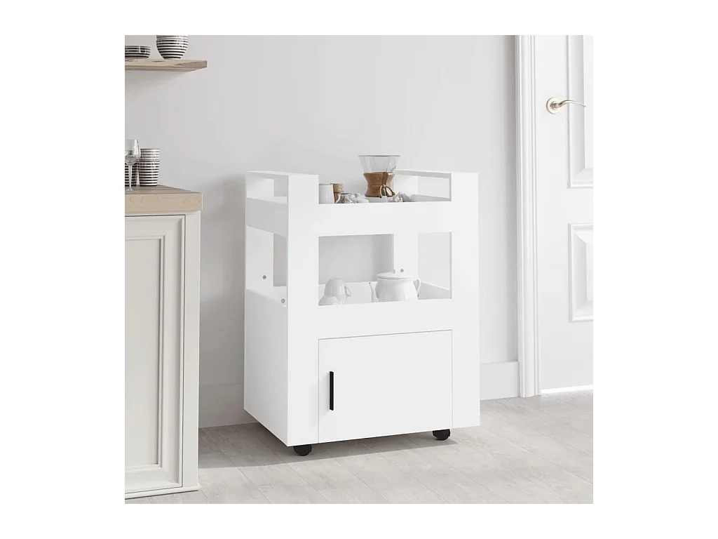 Chariot de cuisine Blanc 60x45x80 cm Bois d'ingénierie