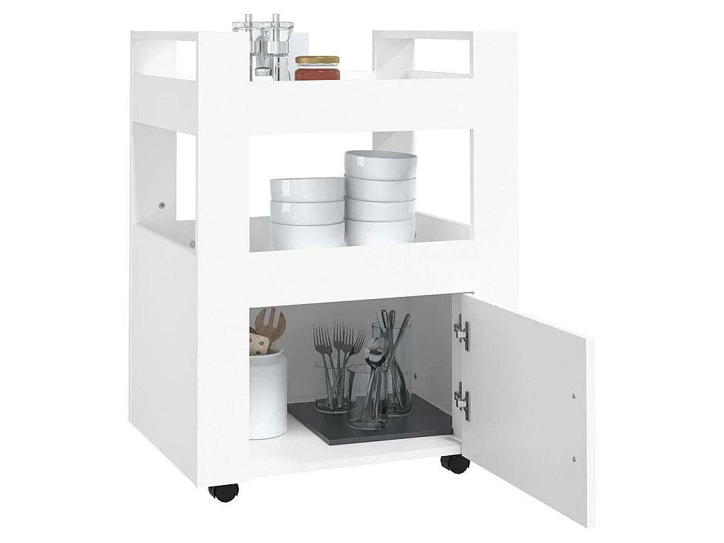 Keukentrolley 60x45x80 cm bewerkt hout wit