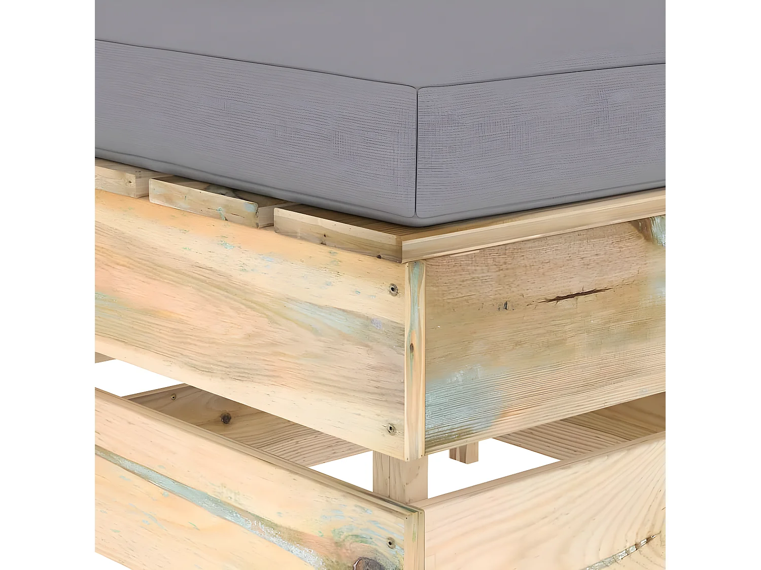 3-tlg. Garten-Lounge-Set mit Kissen Grün Imprägniertes Holz