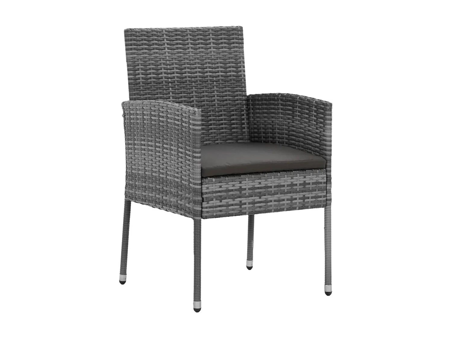 Mobilier à dîner d'extérieur 7 pcs Résine tressée Gris