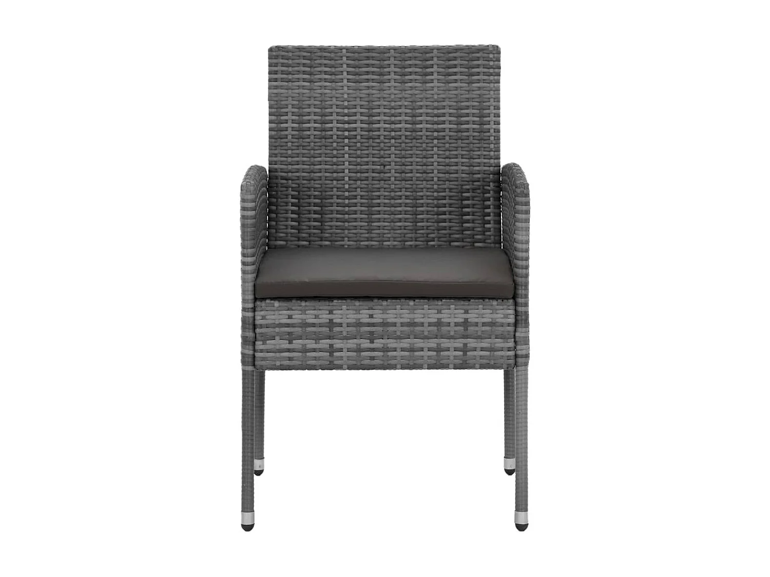 Mobilier à dîner d'extérieur 7 pcs Résine tressée Gris