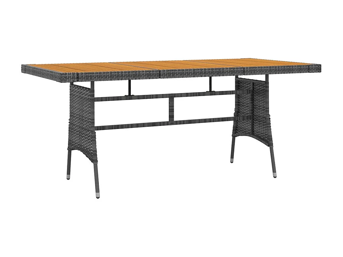 Mobilier à dîner d'extérieur 7 pcs Résine tressée Gris