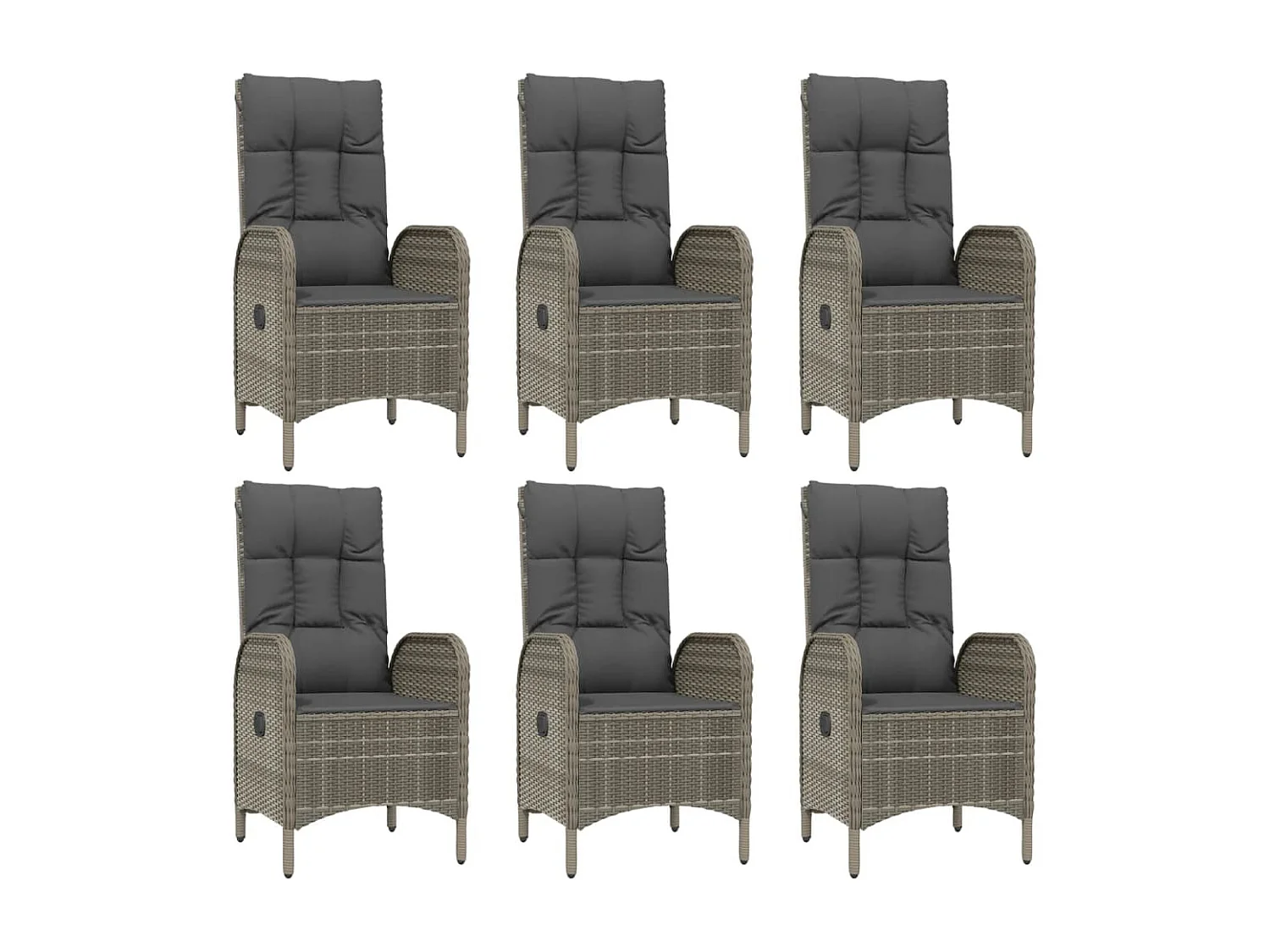 Ensemble à manger de jardin 9pcs et coussins noir et gris