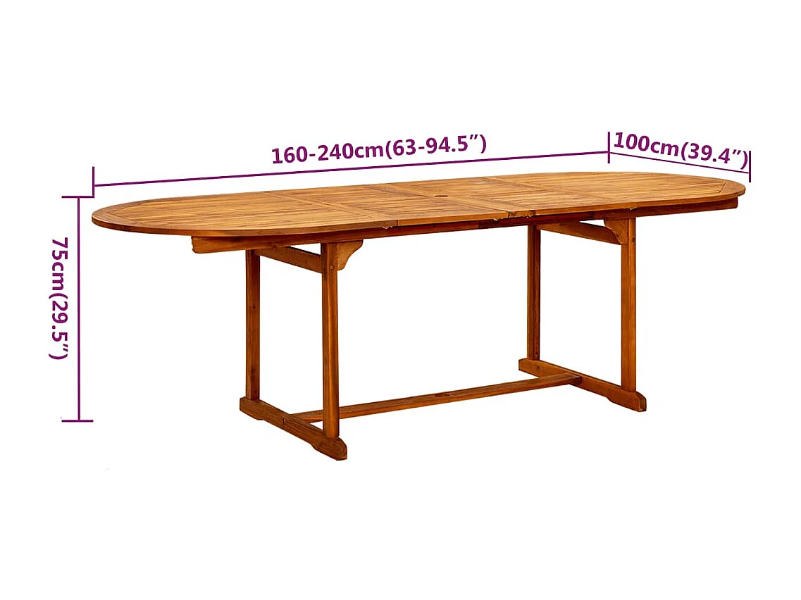 Ensemble à manger de jardin 7 pcs Bois d'acacia massif