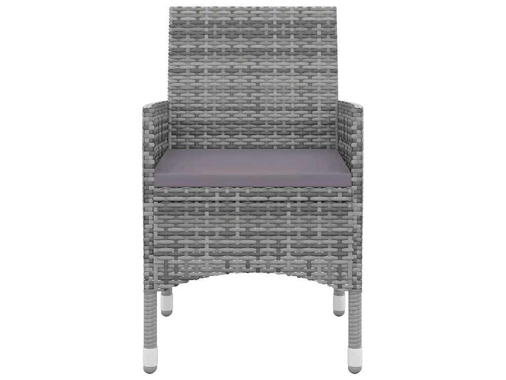 5-delige Tuinset met kussens poly rattan en glas