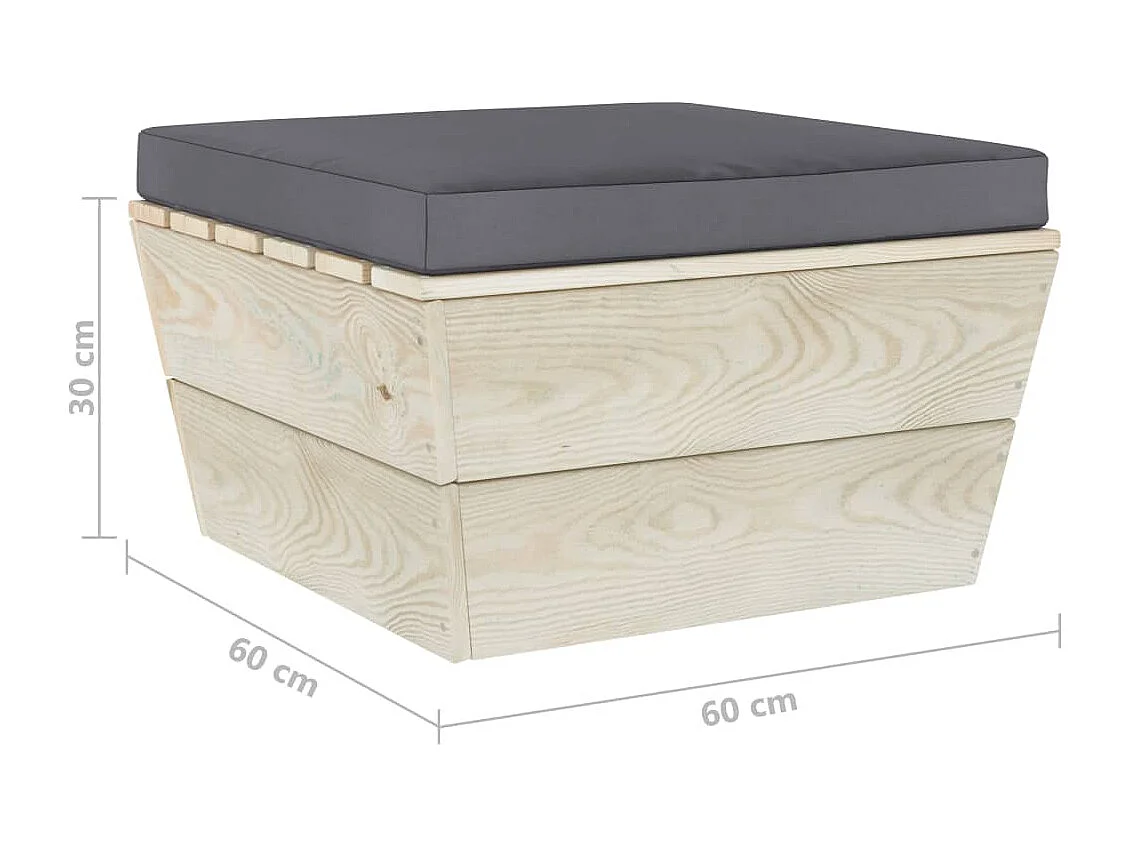 3-tlg. Garten-Sofagarnitur aus Paletten mit Kissen Fichtenholz