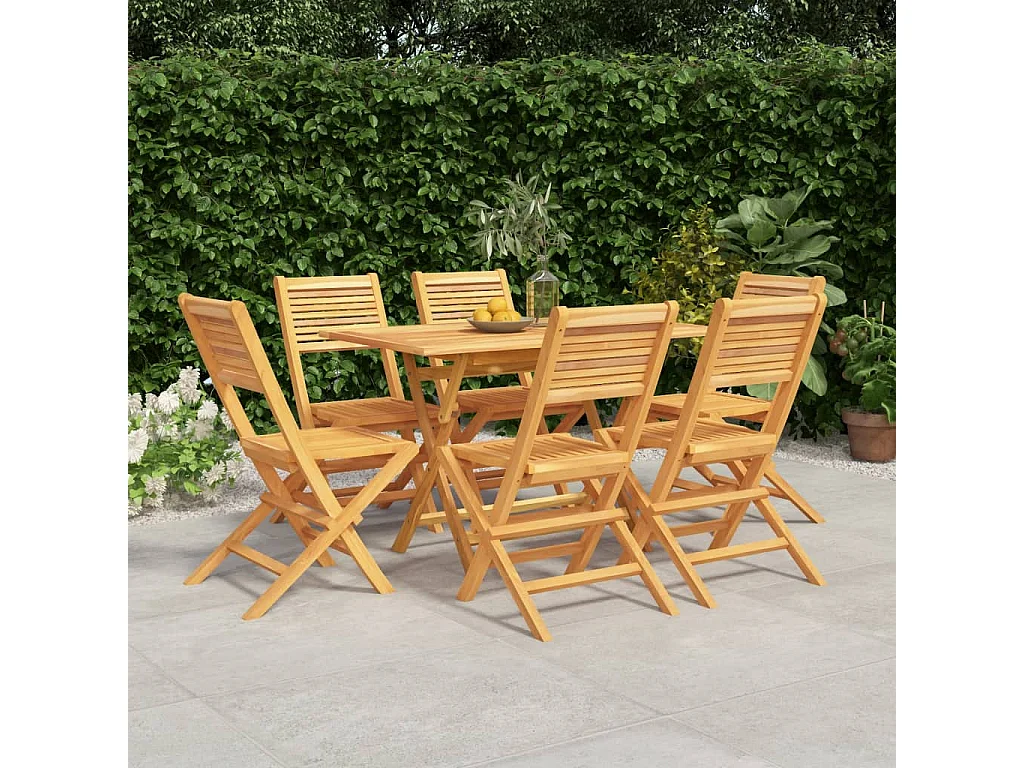 Ensemble à manger de jardin 7 pcs Bois de teck solide