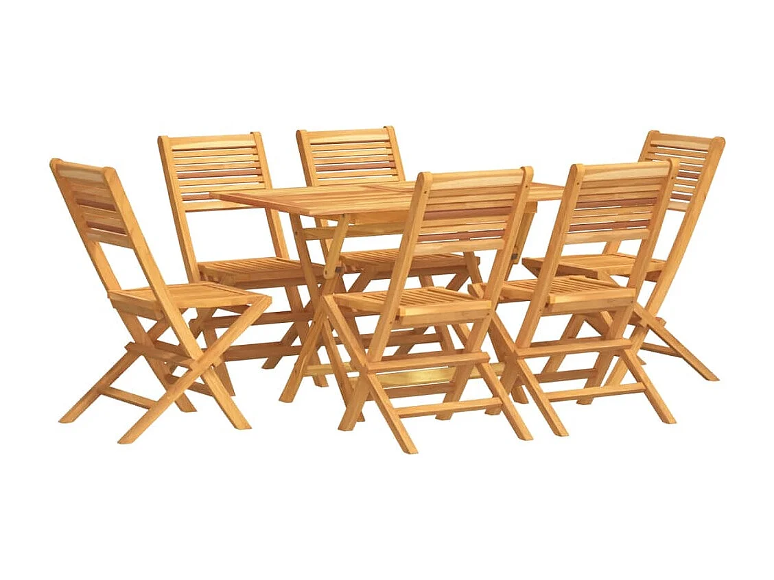 Ensemble à manger de jardin 7 pcs Bois de teck solide
