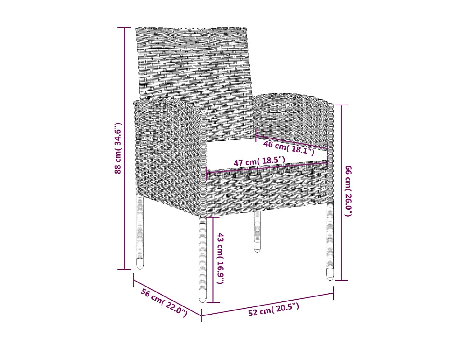 Set da Pranzo da Giardino 9 pz Nero