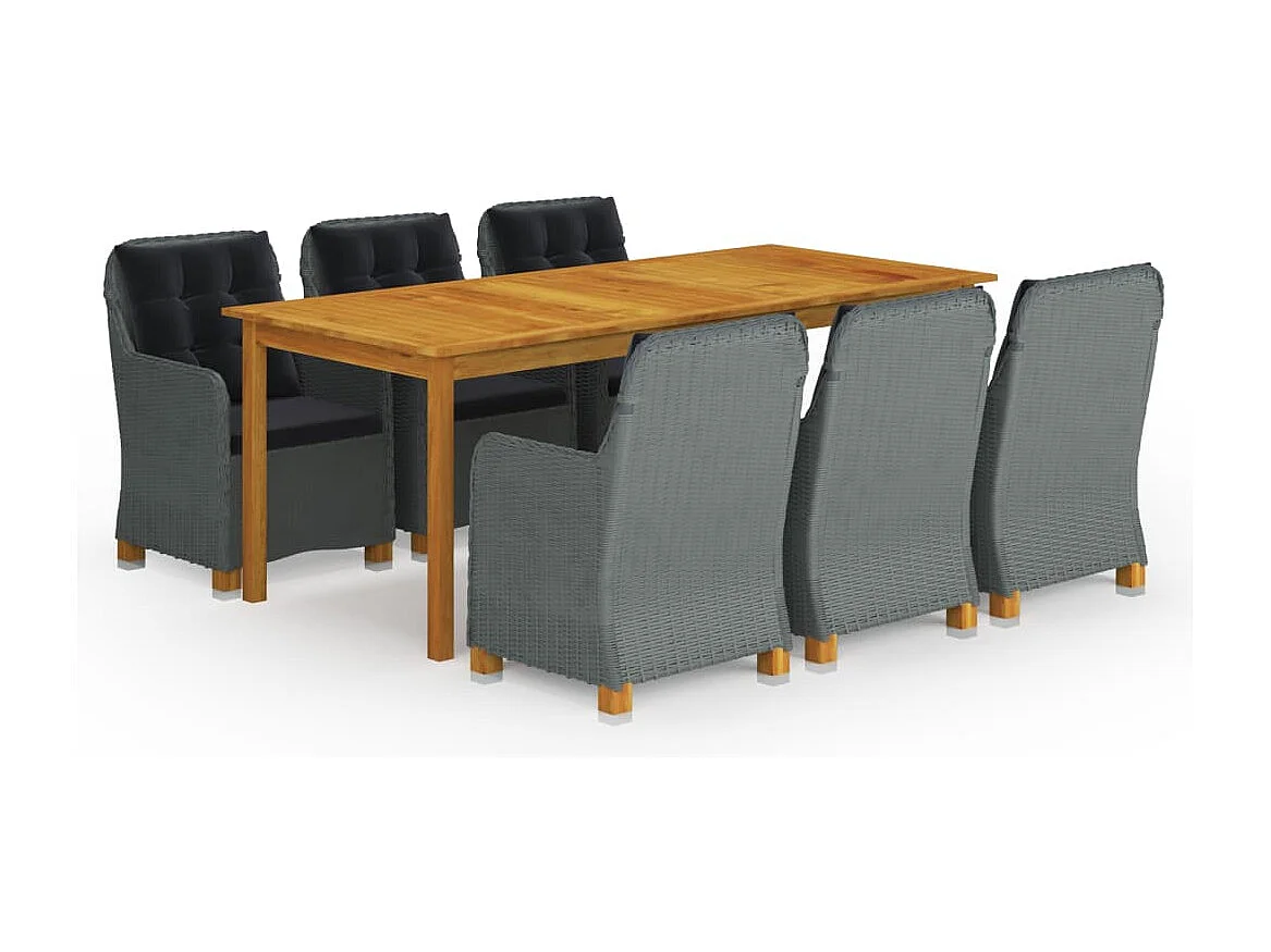 Set da Pranzo da Giardino 9 pz Grigio Chiaro