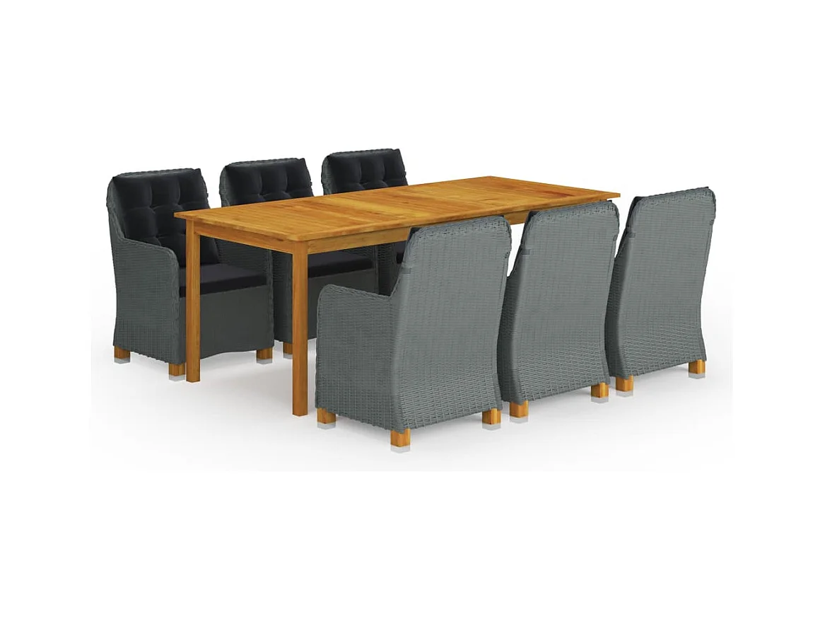 Ensemble à manger de jardin 9 pcs Gris clair
