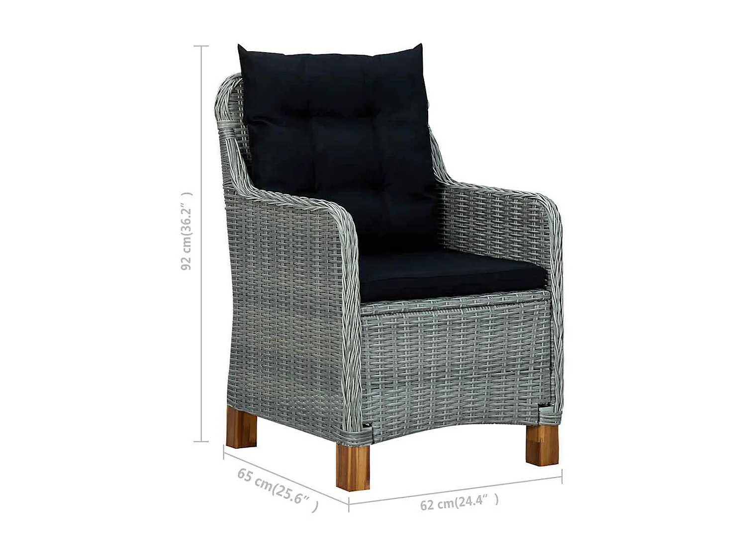 Set da Pranzo da Giardino 9 pz Grigio Chiaro