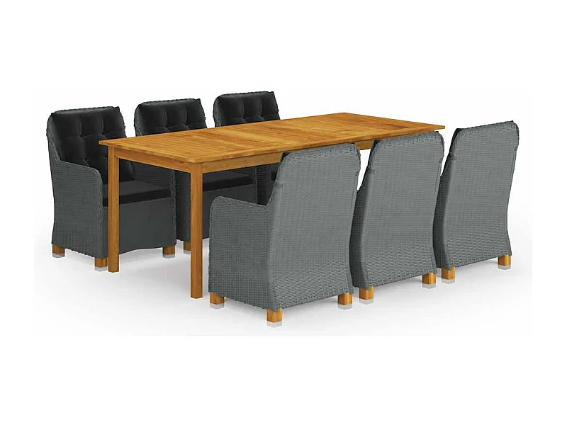 Set da Pranzo da Giardino 9 pz Grigio Chiaro