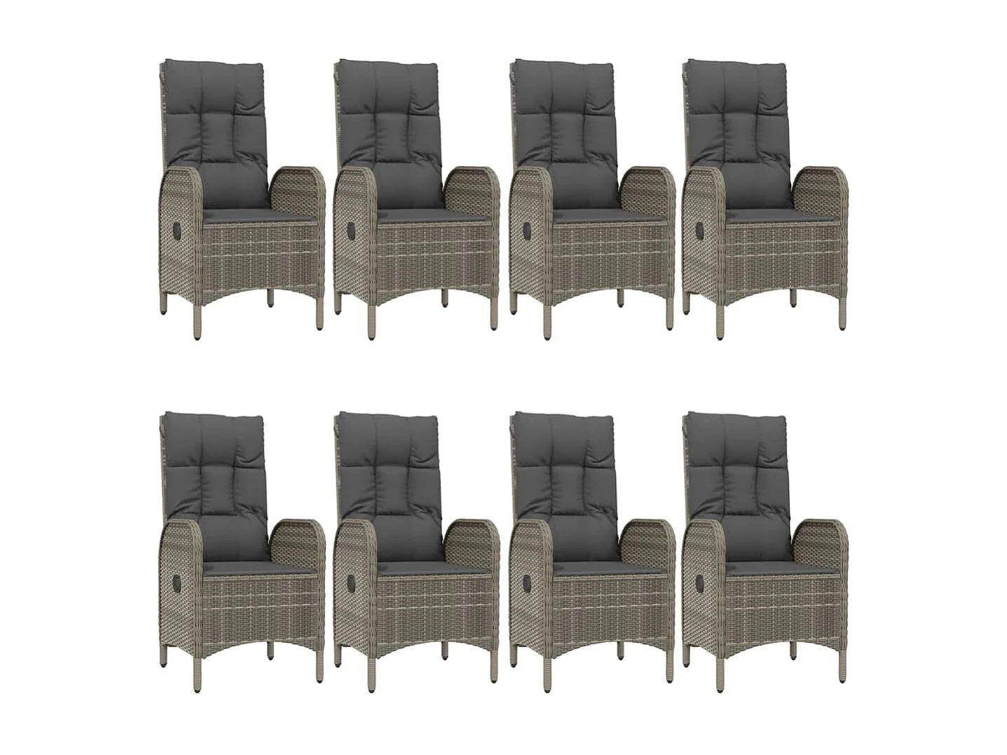 Ensemble à manger de jardin 9pcs et coussins noir et gris