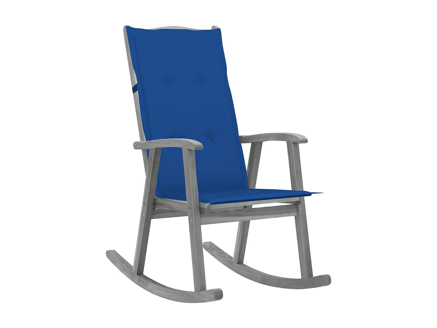 Chaise à bascule avec coussins Gris Bois d'acacia massif