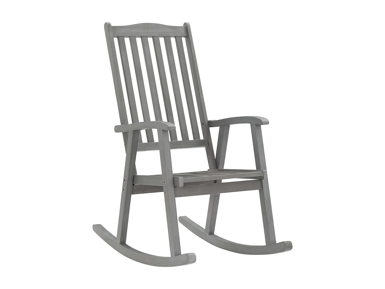 Chaise à bascule avec coussins Gris Bois d'acacia massif