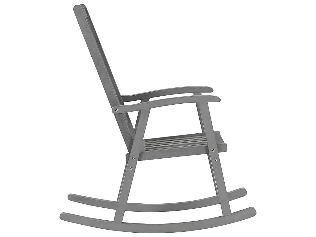 Chaise à bascule avec coussins Gris Bois d'acacia massif