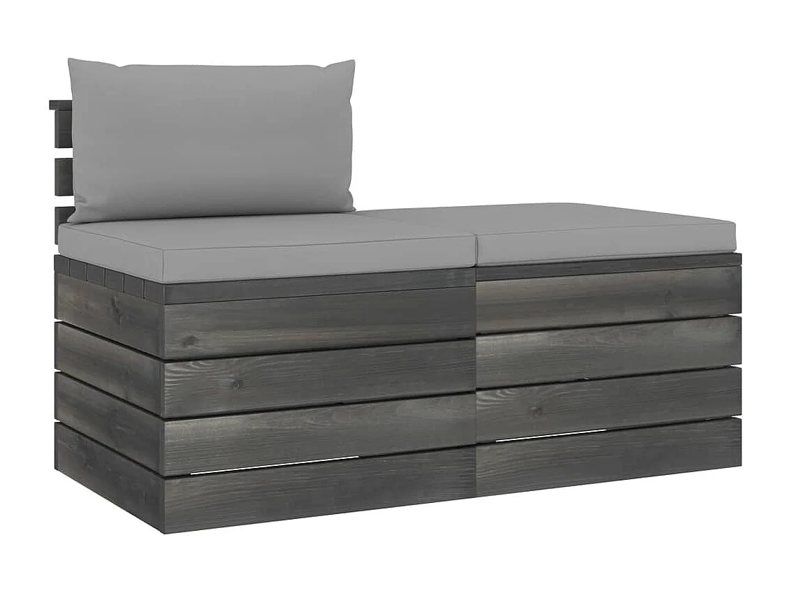 Set Divani da Giardino su Pallet 2 pz con Cuscini Massello Pino