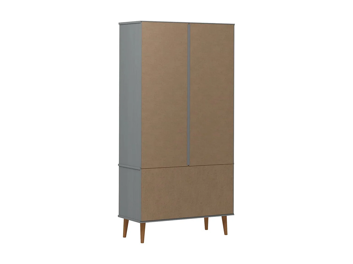 Armoire à vitrine MOLDE Gris 90x35x175 cm Bois de pin massif