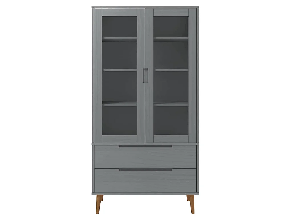 Vitrina MOLDE 90x35x175 cm pinho maciço cinza