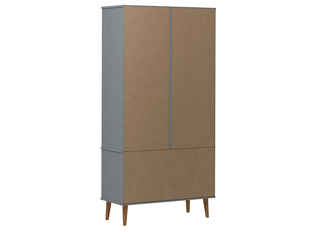 Vitrina MOLDE 90x35x175 cm pinho maciço cinza