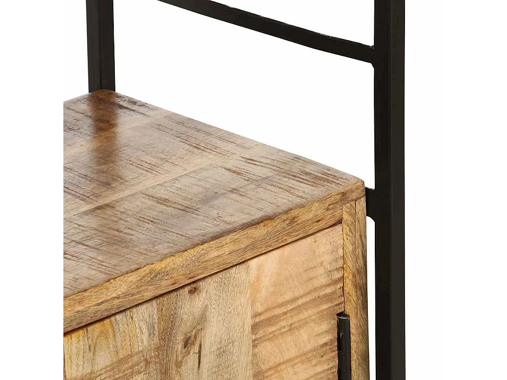 Bibliothèque à 4 niveaux 124x30x180 cm Bois de manguier brut