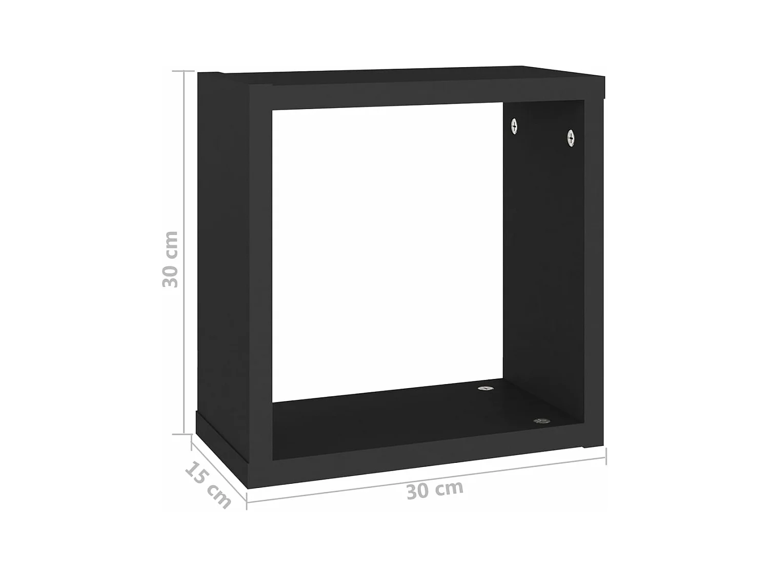 Würfelregale 2 Stk. Schwarz 30x15x30 cm