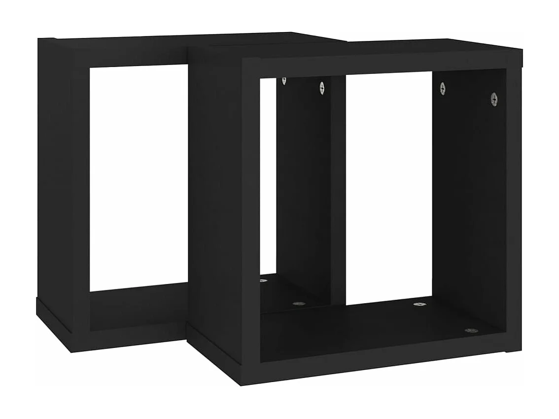 Würfelregale 2 Stk. Schwarz 30x15x30 cm