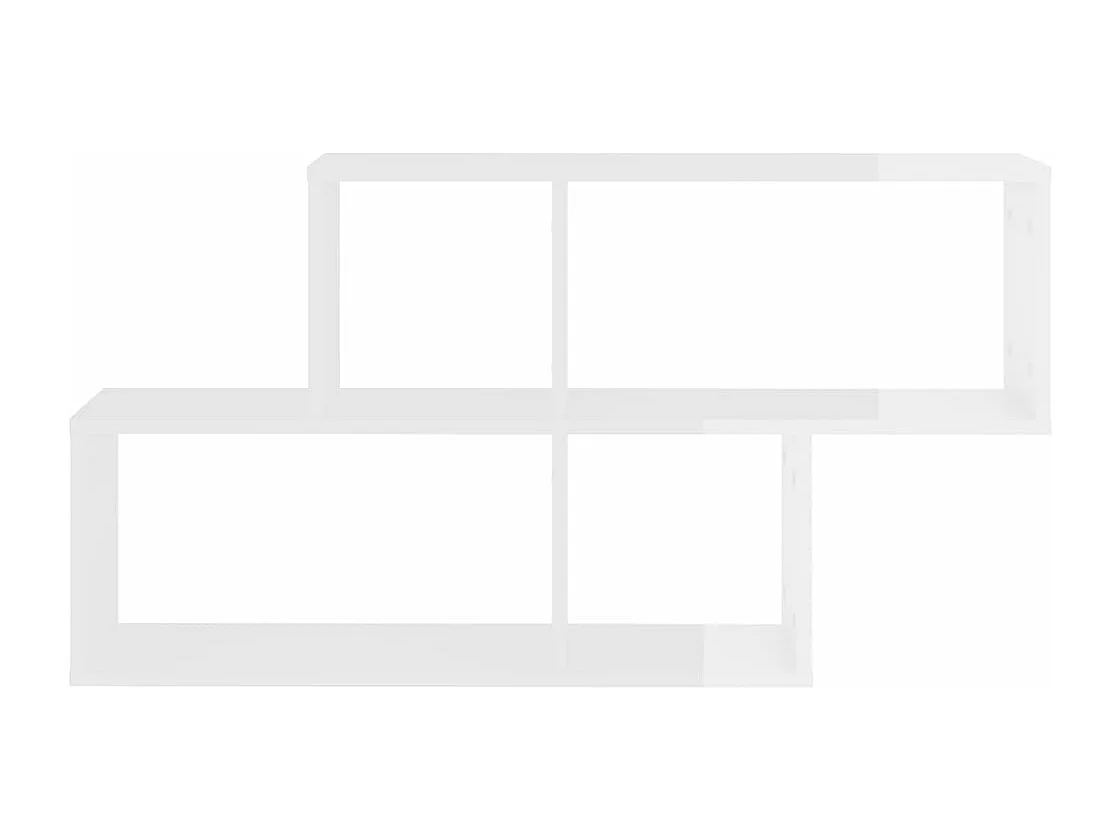 Wandregal Hochglanz-Weiß 100x18x53 cm Holzwerkstoff