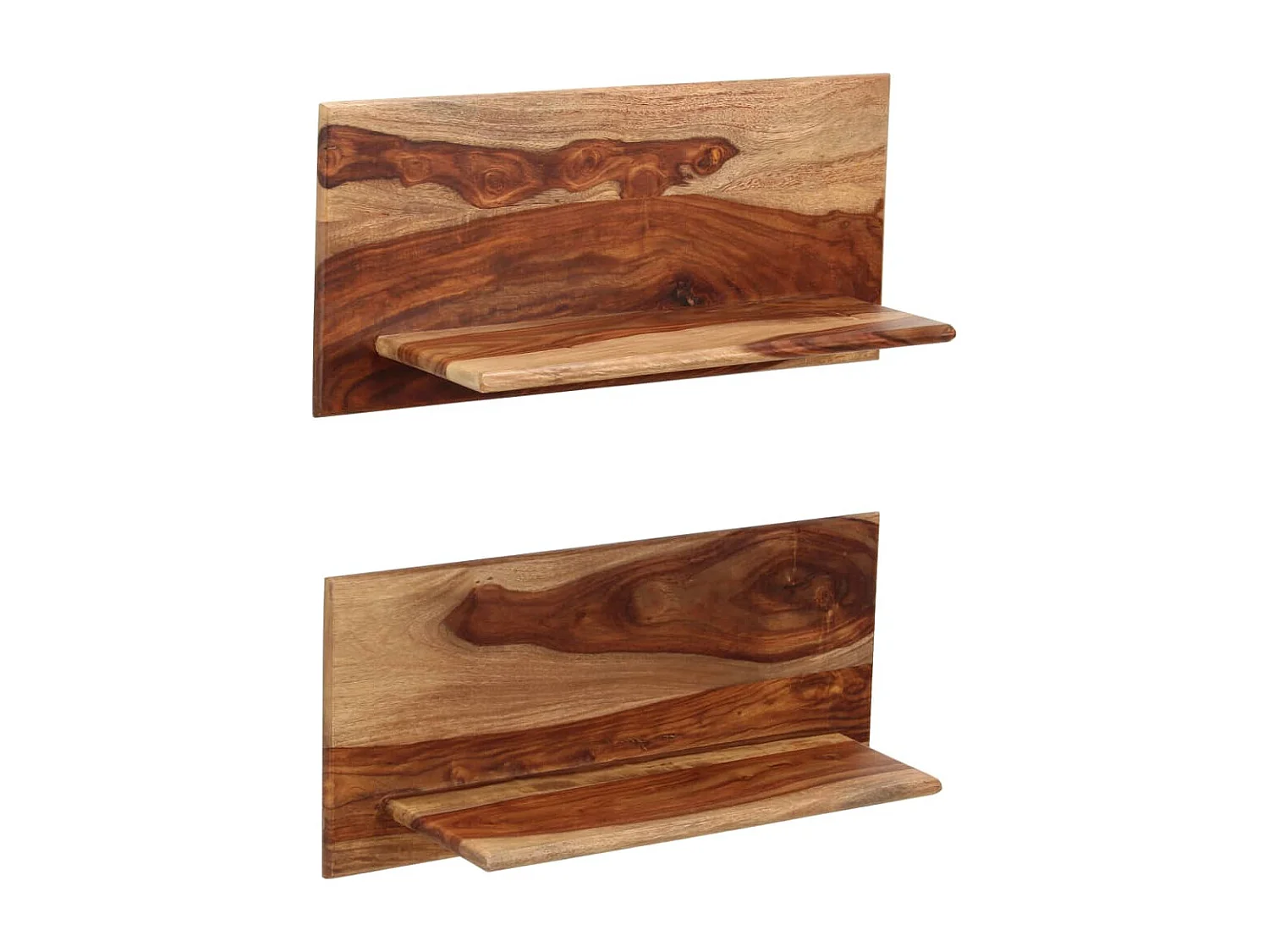 Wandschappen 2 st 58x26x20 cm massief acaciahout