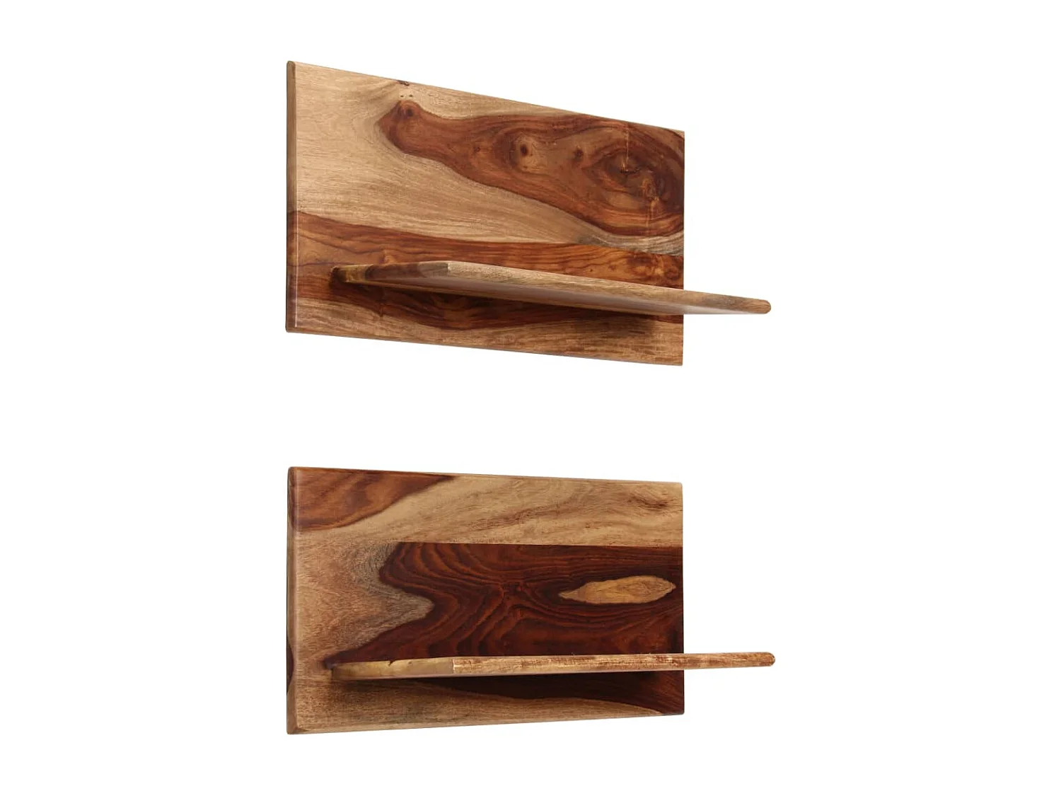 Wandschappen 2 st 58x26x20 cm massief acaciahout