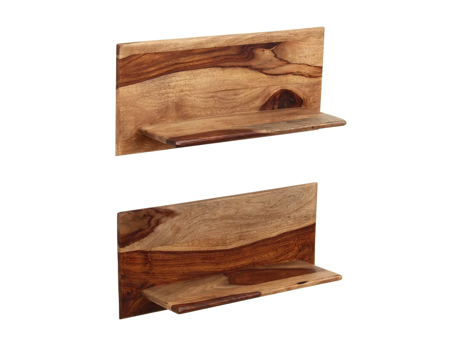 Wandschappen 2 st 58x26x20 cm massief acaciahout