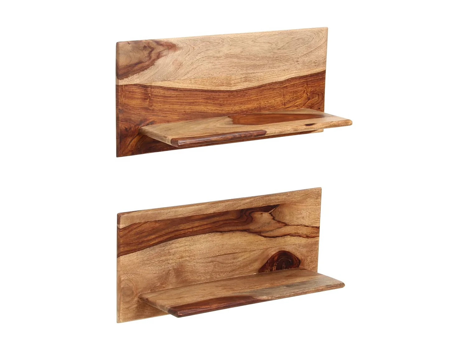 Wandschappen 2 st 58x26x20 cm massief acaciahout