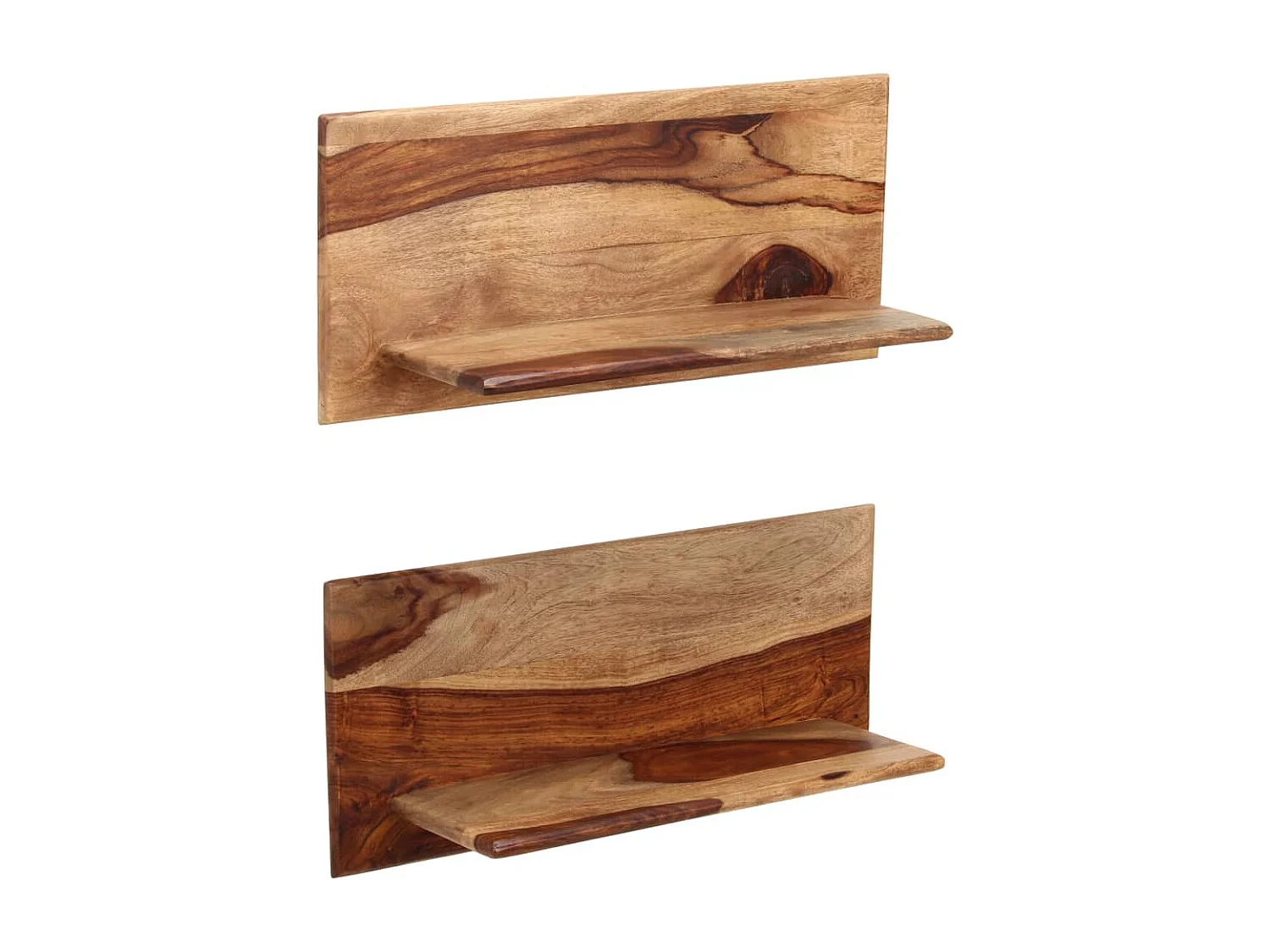 Wandschappen 2 st 58x26x20 cm massief acaciahout