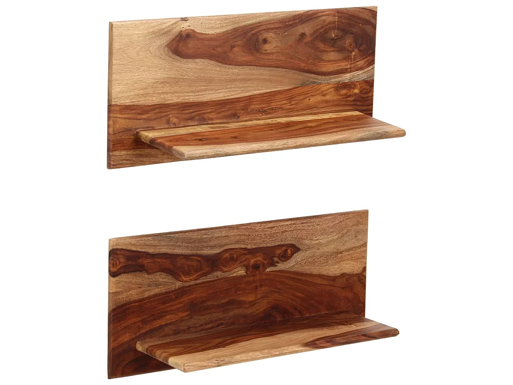 Wandschappen 2 st 58x26x20 cm massief acaciahout