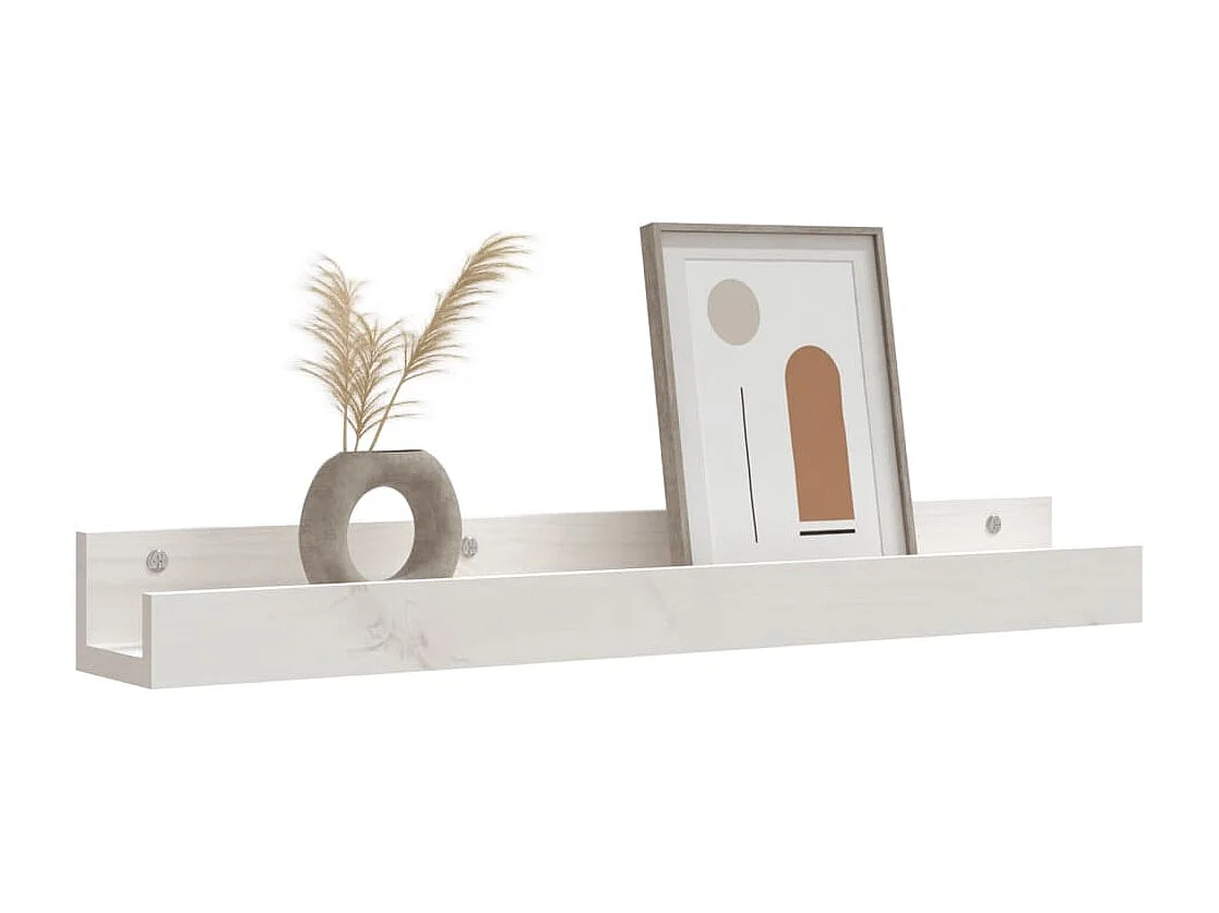 Étagères murales 2 pcs Blanc 80x12x9 cm Bois de pin massif
