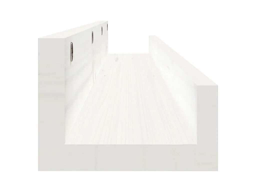 Wandschappen 2 st 80x12x9 cm massief grenenhout wit